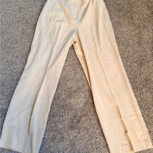 Eddie Bauer Cream Wide Leg Women's Pants Sz 10 Dress Slacks Business Suit Pants